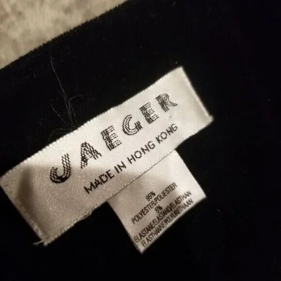 Jaeger Women Boat Neck Black Velvet Sleeveless Sheath Dress Knee Length Slit - Picture 3 of 6